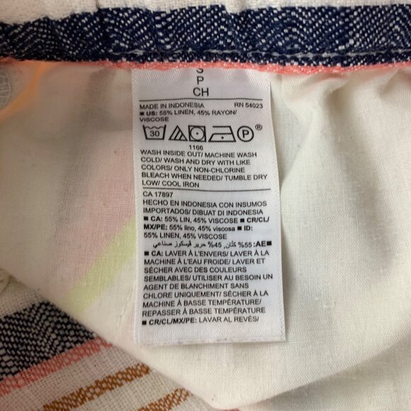 Old Navy Bright Stripe Linen Blend Pull On Wide Leg Lounge Pant S - Picture 4 of 6